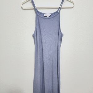 Ribbed Tanktop Dress Beach Cover-up Baby Blue Size L